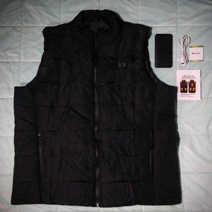 New Womens Mens Unisex Warm Heated Vest Size Large, Zipper Pockets, Battery pack